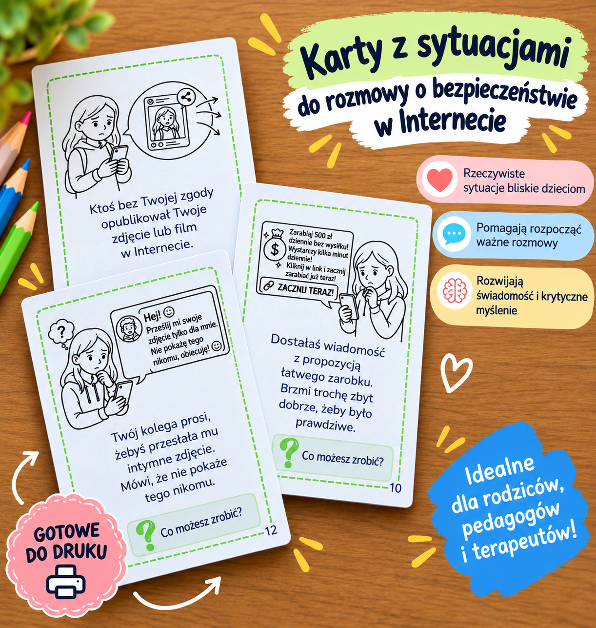 Cyberprzemoc, hejt i wykluczenie rówieśnicze online. Terapeutyczna gra karciana dla dzieci 8-12 lat - obrazek 3